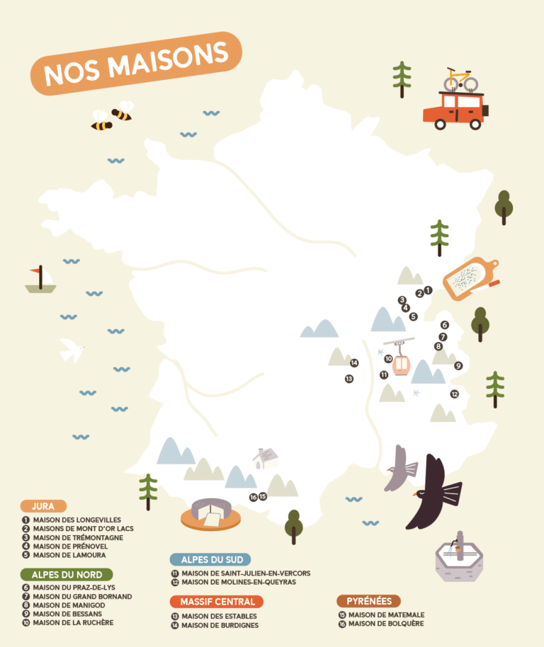 Carte des Maisons Montagnes Au Naturel
