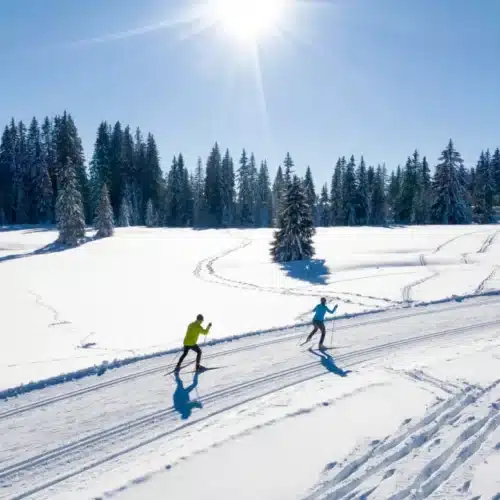 Ski de fond non-voyant en binôme